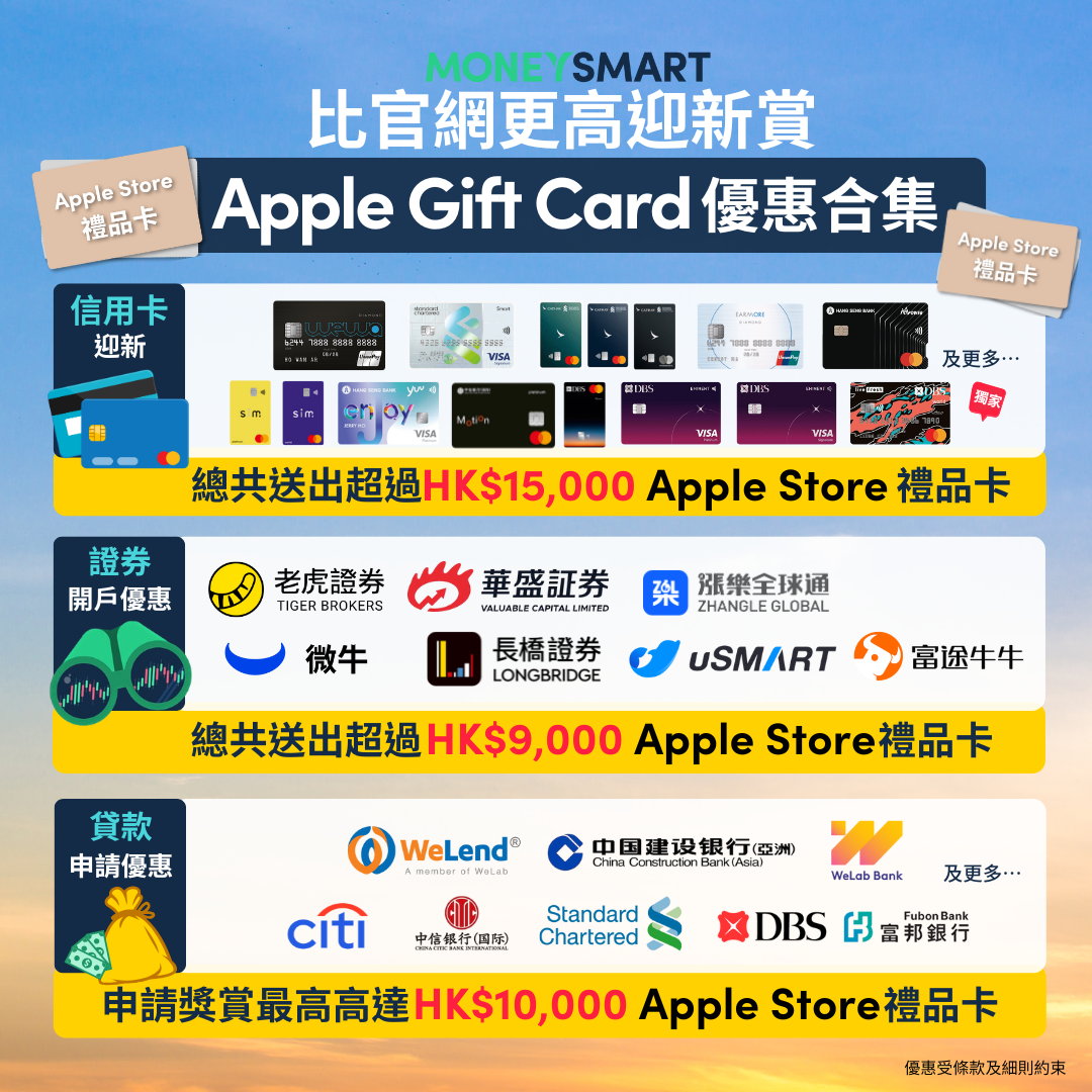 MoneySmart 2026年5月Apple Gift Card申請優惠獎賞